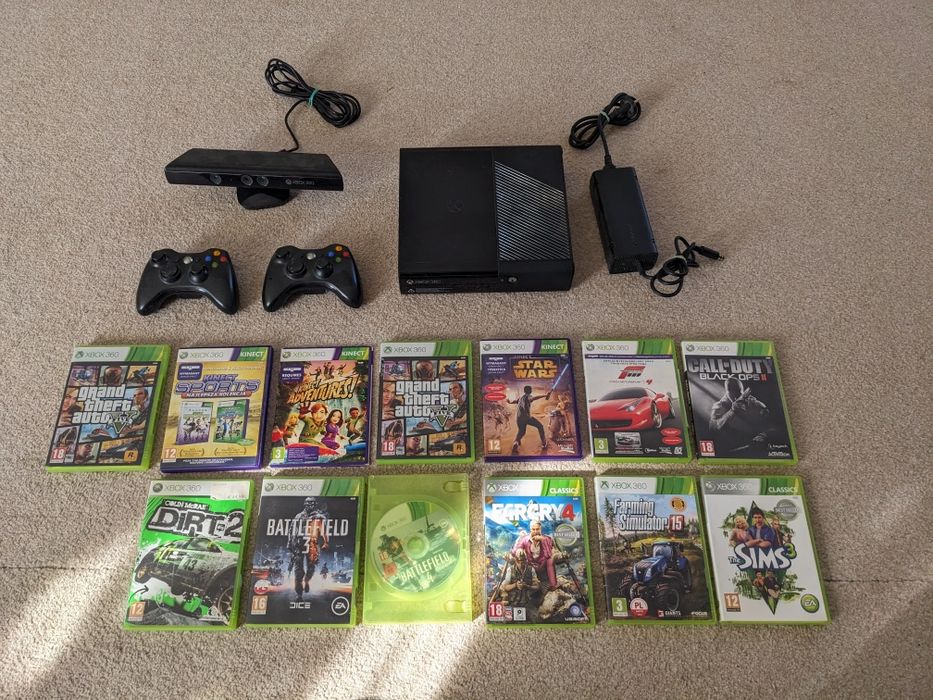Xbox 360E 2xpad kinect 12gier