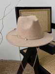 Вовняний капелюх Федора з декором і ланцюжком PEARL WOOL HAT молочний