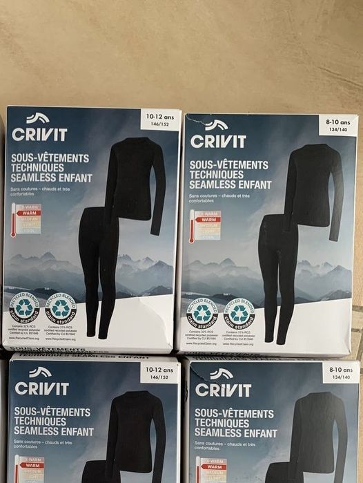 Термобелье 134/140 146/152 Crivit термобілизна термо черное