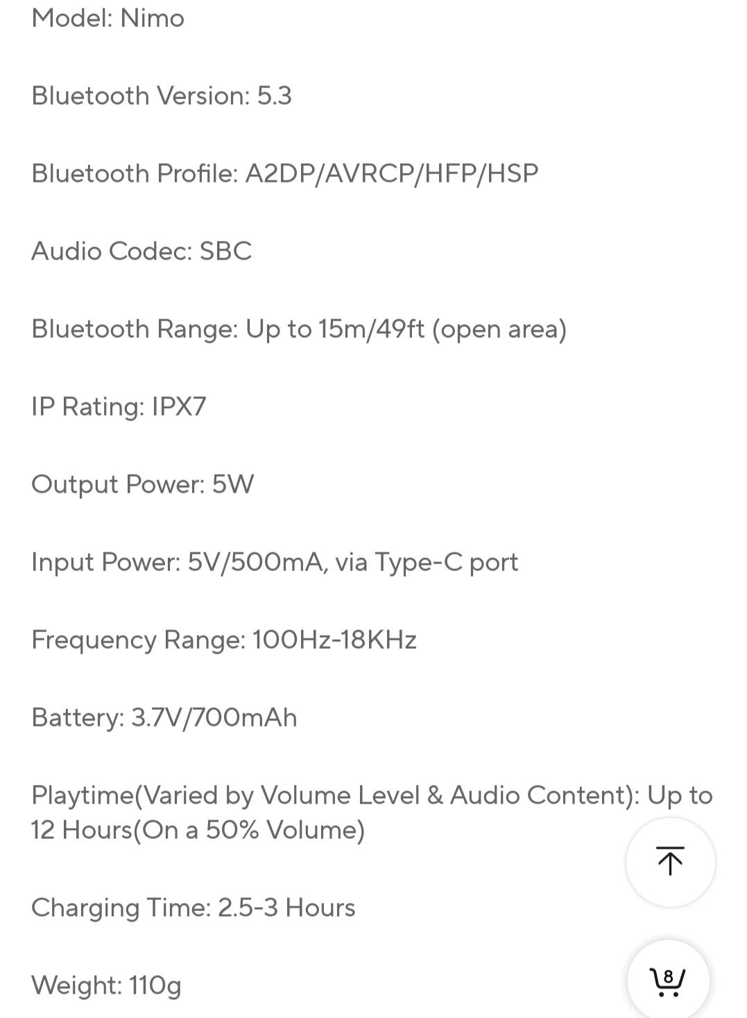 Оригінальна бездротова портативна Bluetooth колонка Tronsmart Nimo