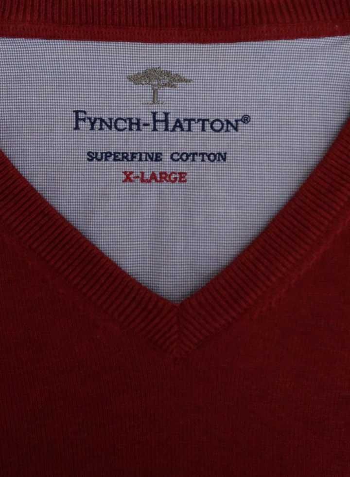 Fynch-Hatton czerwony sweter męski w serek Rozmiar XL premium