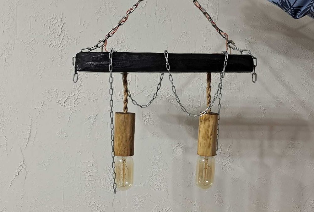 Подвесной светильник Loft Лофт ретро люстра деревянный ручной работы