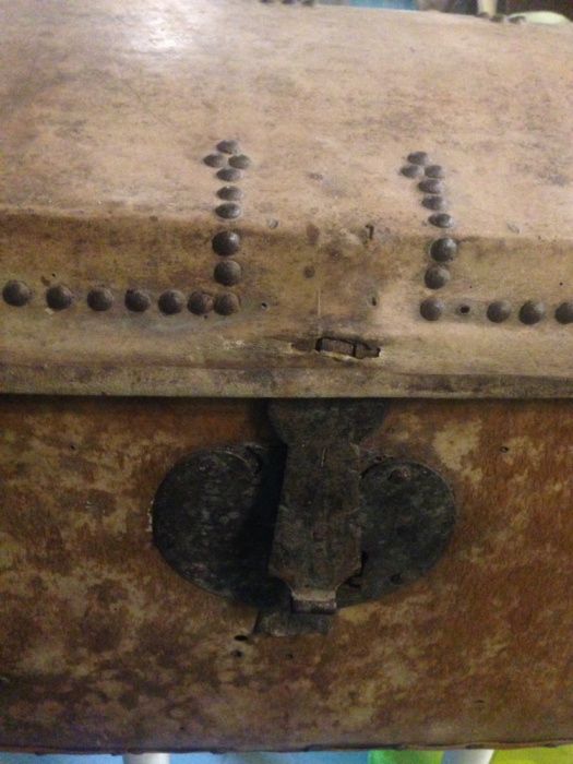 Baú de pele de grandes dimensoes , com bastantes anos , um bau antigo