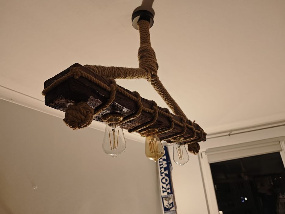 Lampa retro ze sznura 3 żarówki