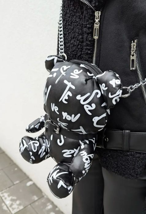 Сумка  кроссбоді м'який ведмедик , мішка на ланцюжку