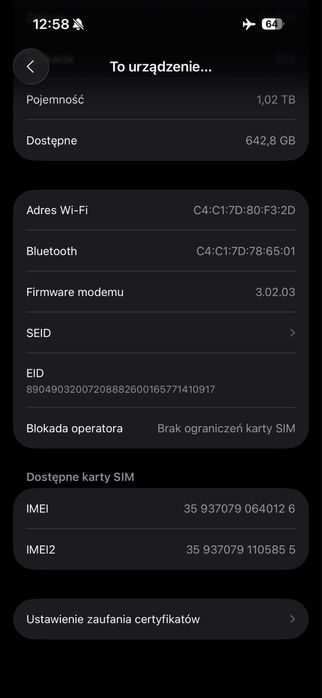 iPhone 15 Pro 1TB czarny