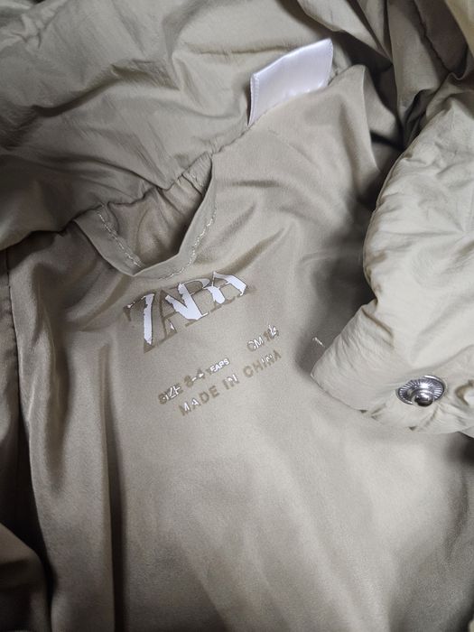 Piękna jesienna pikowana kurtka dziewczęca Zara khaki rozmiar 104