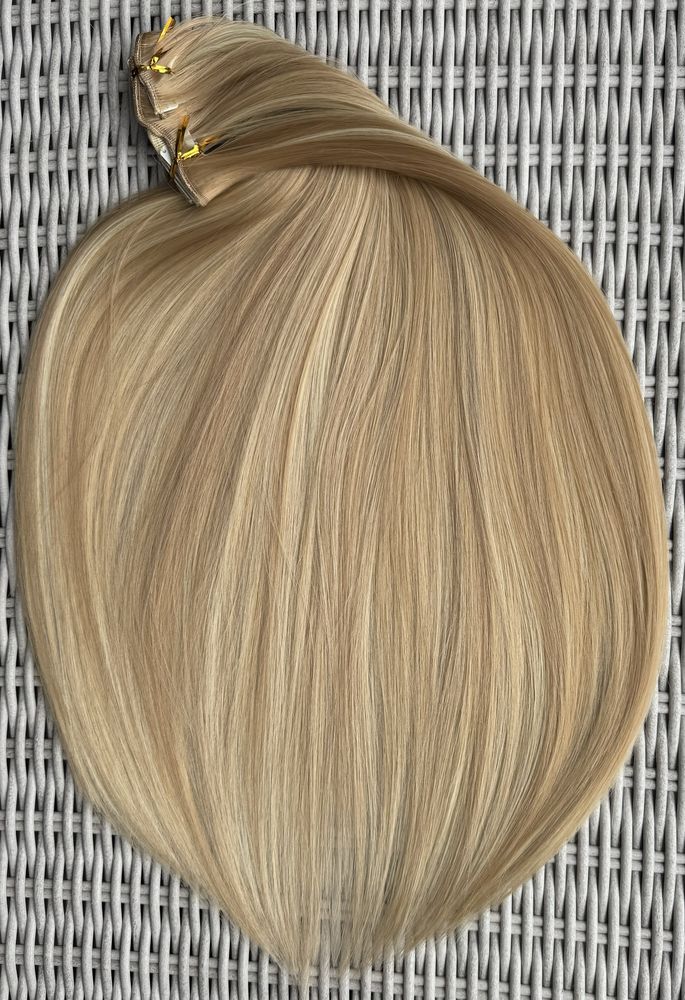Premium Ultra blond pasemka ( ciepłe odcienie )włosy doczepiane clipin