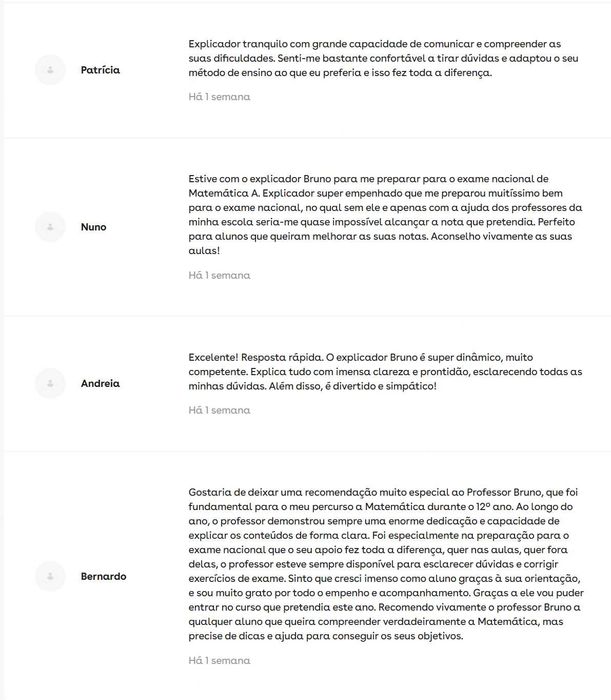 Explicações particulares - Matemática A