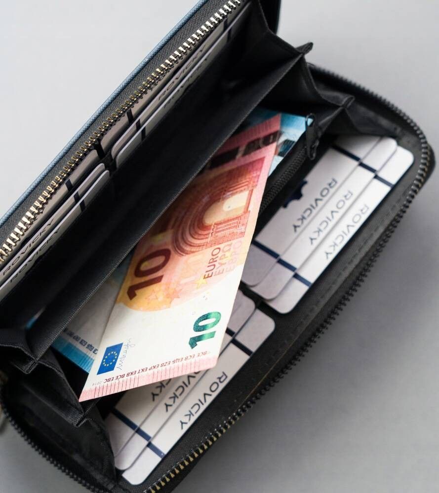 pojemny portfel damski w typie piórnika ze skóry ekologicznej