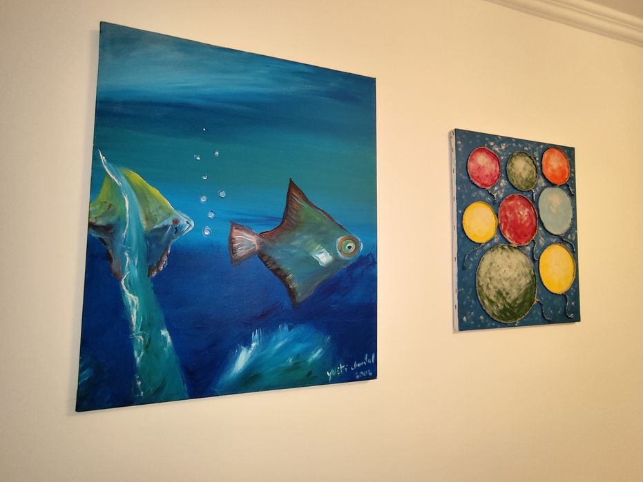 Decoração bóias marítimas e quadros marítimos/azuis