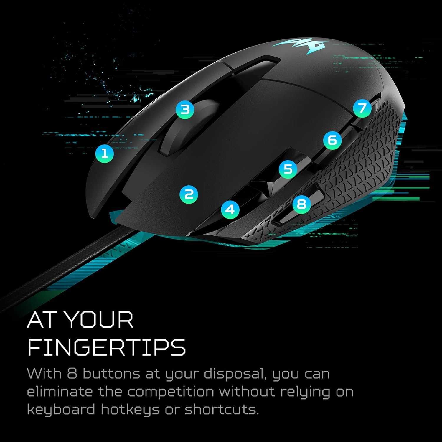 Игровая мышь Acer Predator Cestus 315 с датчиком PixArt, Burst Fire