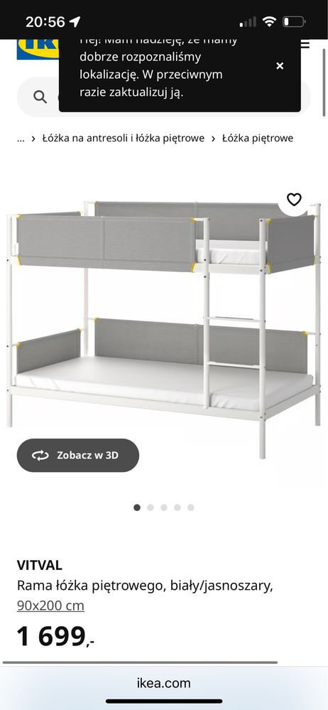 Łóżko piętrowe ikea