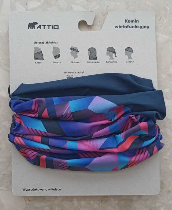 Nowy bezszwowy termoaktywny komin Parrot Purple Attiq