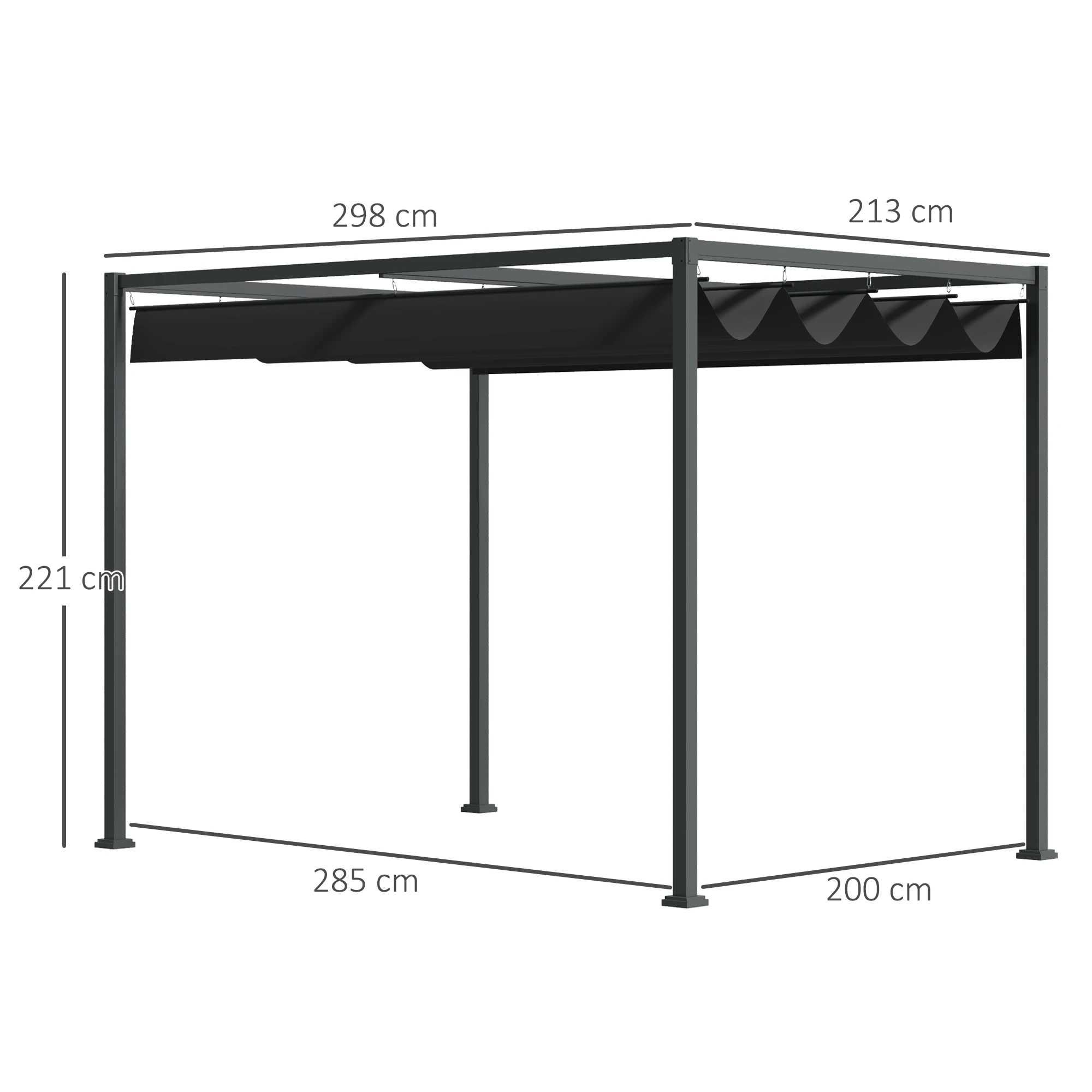 Pergola metal PERGOLA Outsunny 222 x 298 x 213cm