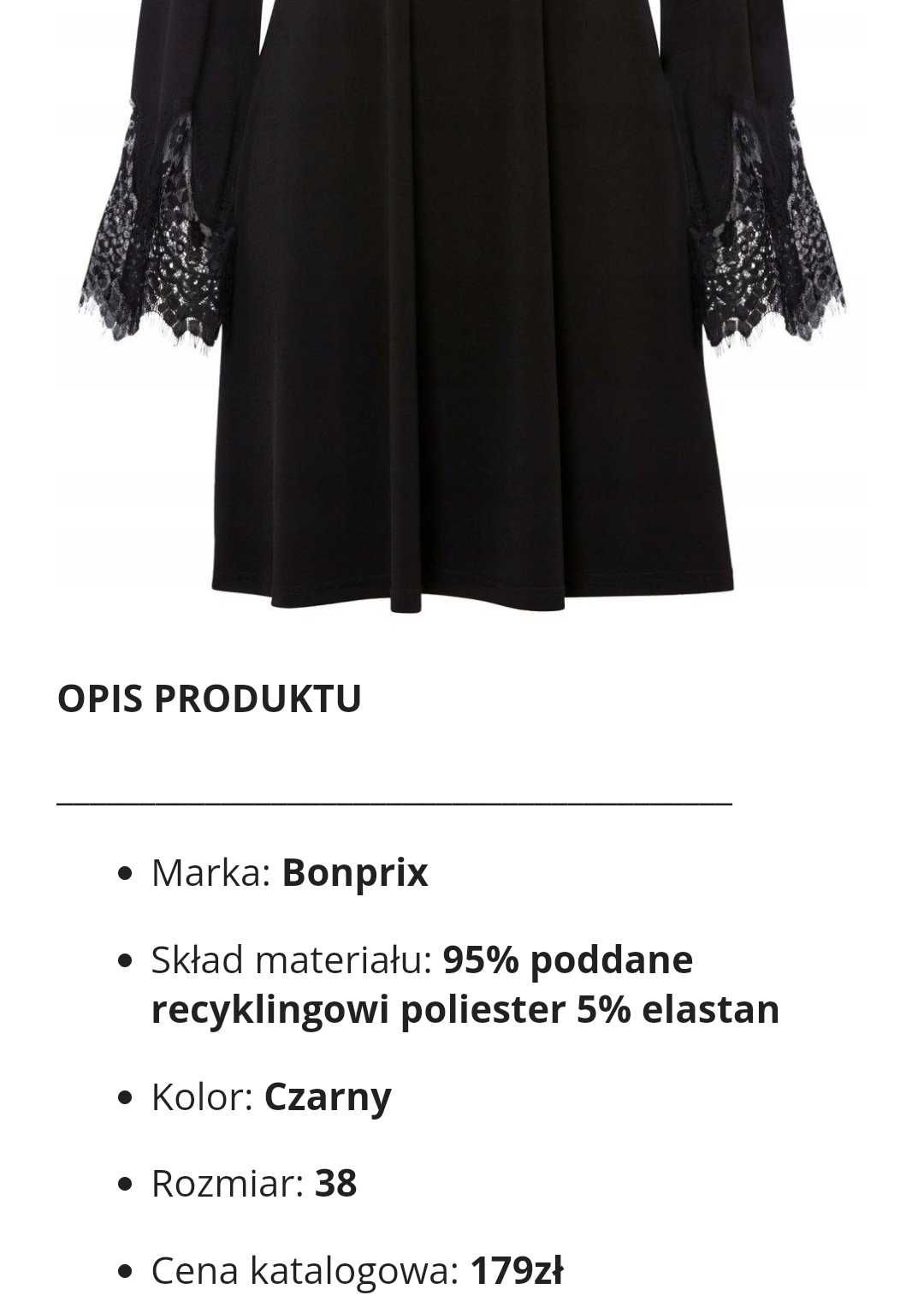 Czarna sukienka 38