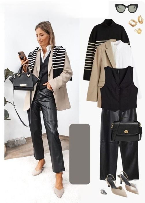 Модні шкіряні штани ZARA, розмір 36