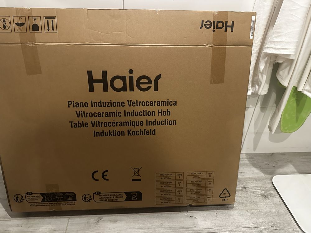 Haier plyta indukcyjna 80 cm nowa w kartonie, czarna,nowoczesna