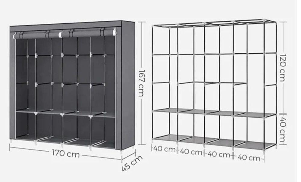 Nowa szafa materiałowa szara