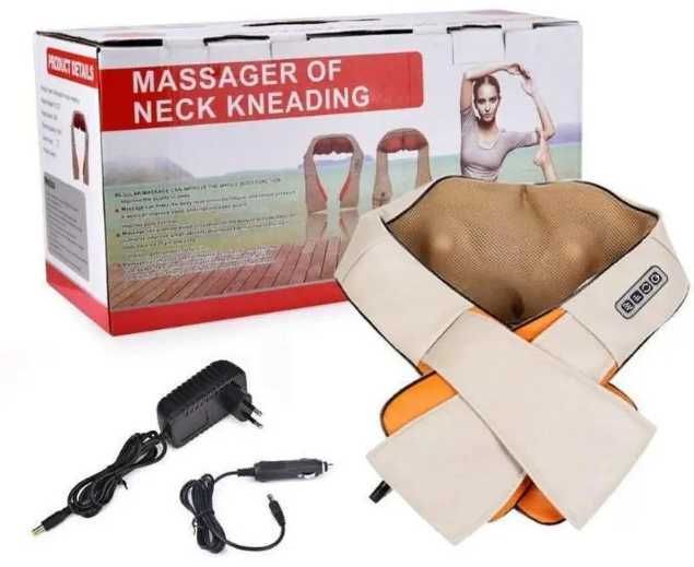 Роликовий масажер для спини і шиї Massager of neck kneading з підігрів