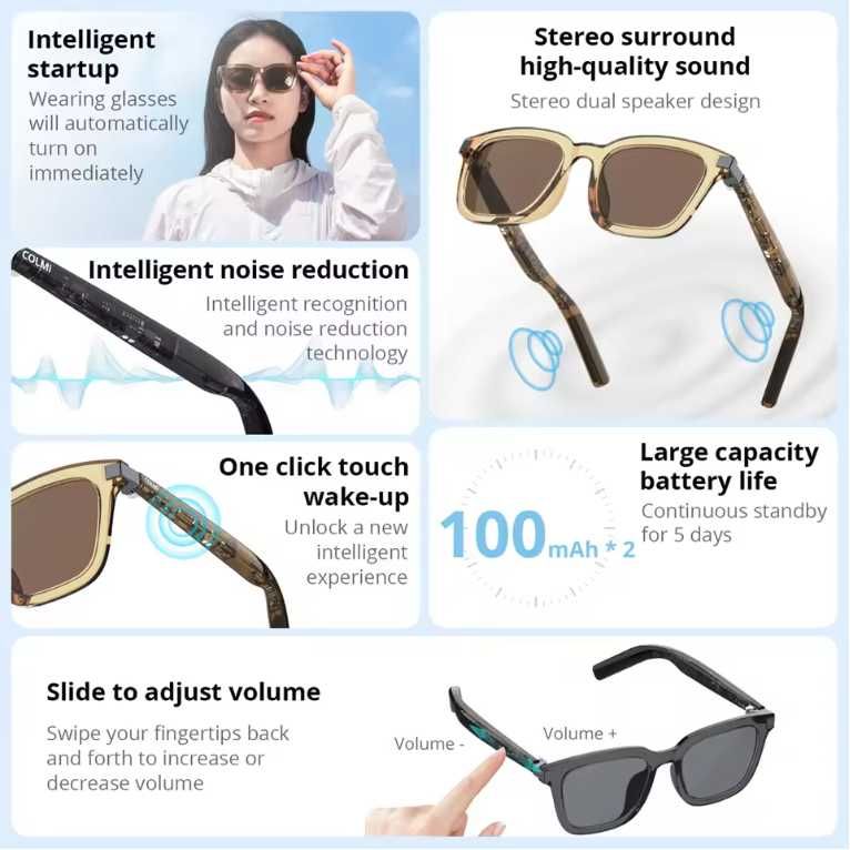 Colmi G06 - Inteligentne okulary przeciwsłoneczne