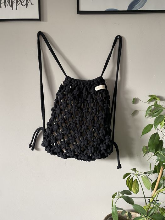 Worek plecak workoplecak makrama boho hippie handmade torba rękodzieło