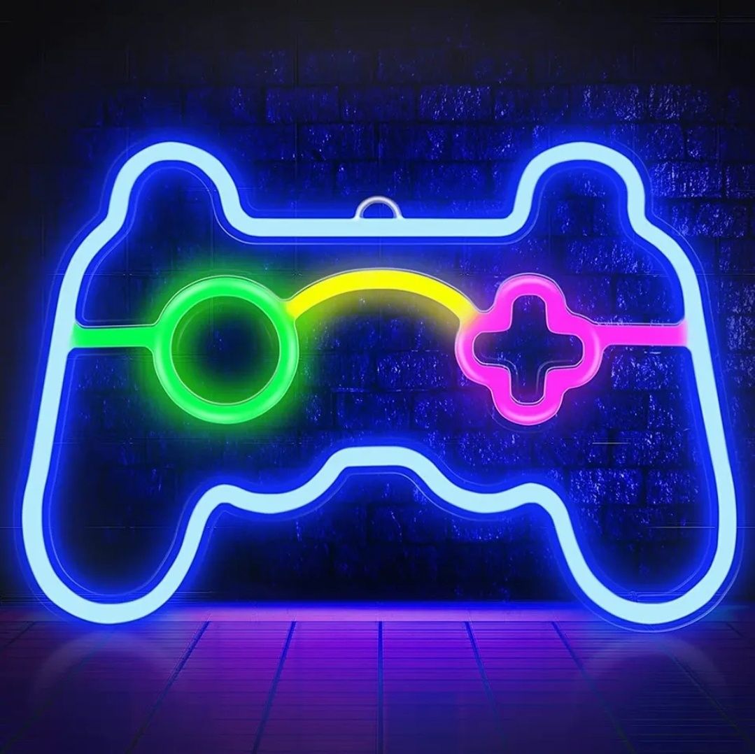 Neon na ścianę pad gamer, ps4/ xbox