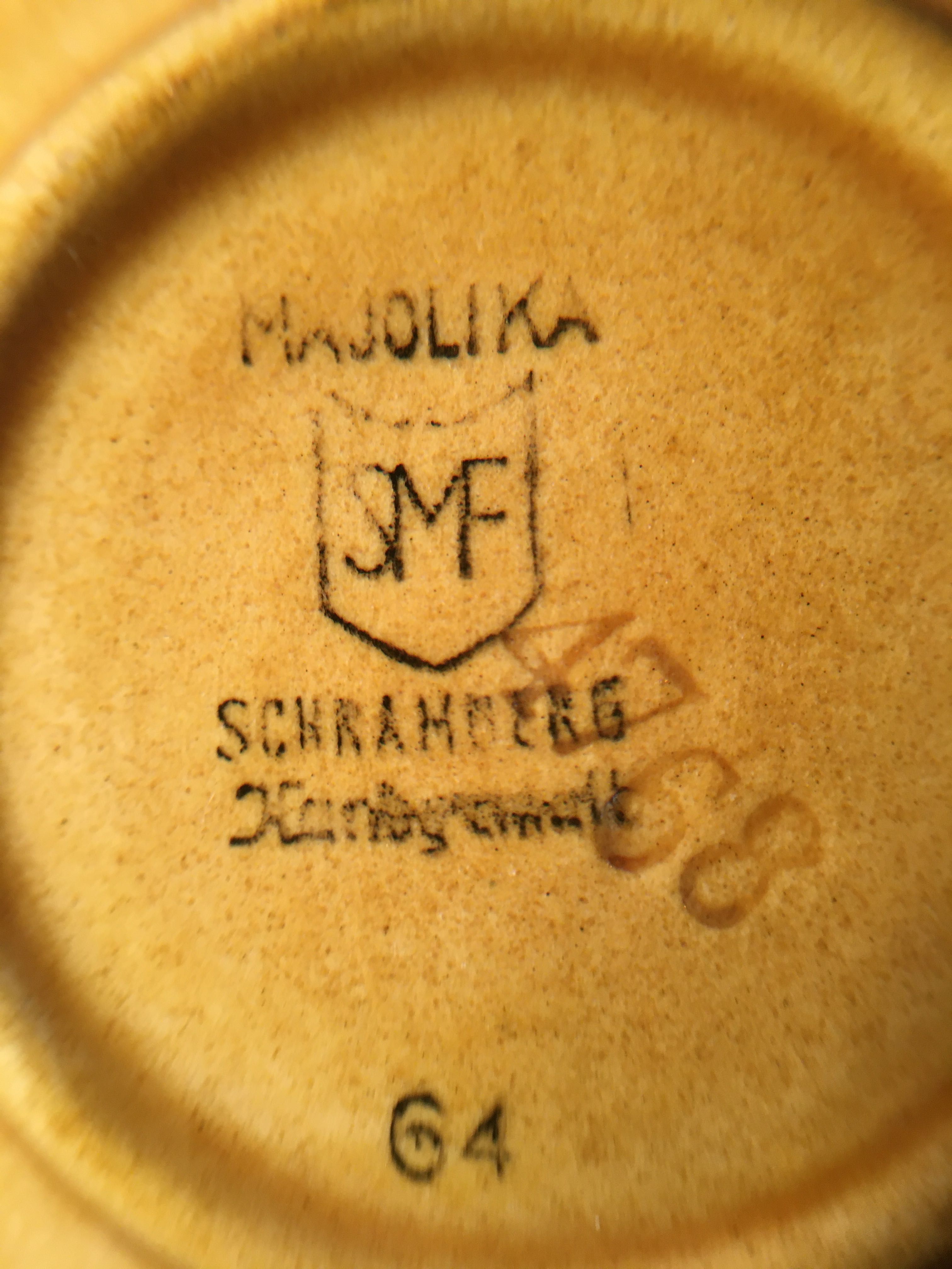 MAJÓLICA SMF Schramberg - 1a metade do século XX - 12,3 x 3,3 cm/s