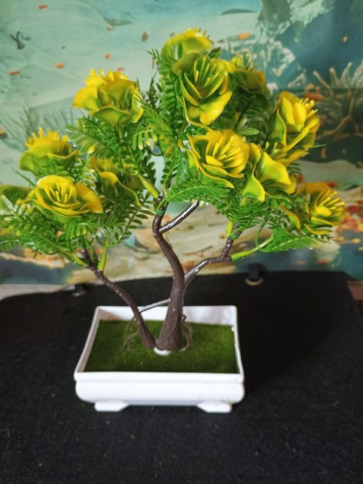 Tylko 17 zł Wyjątkowe Sztuczne drzewko bonsai z doniczką i podłoże z m
