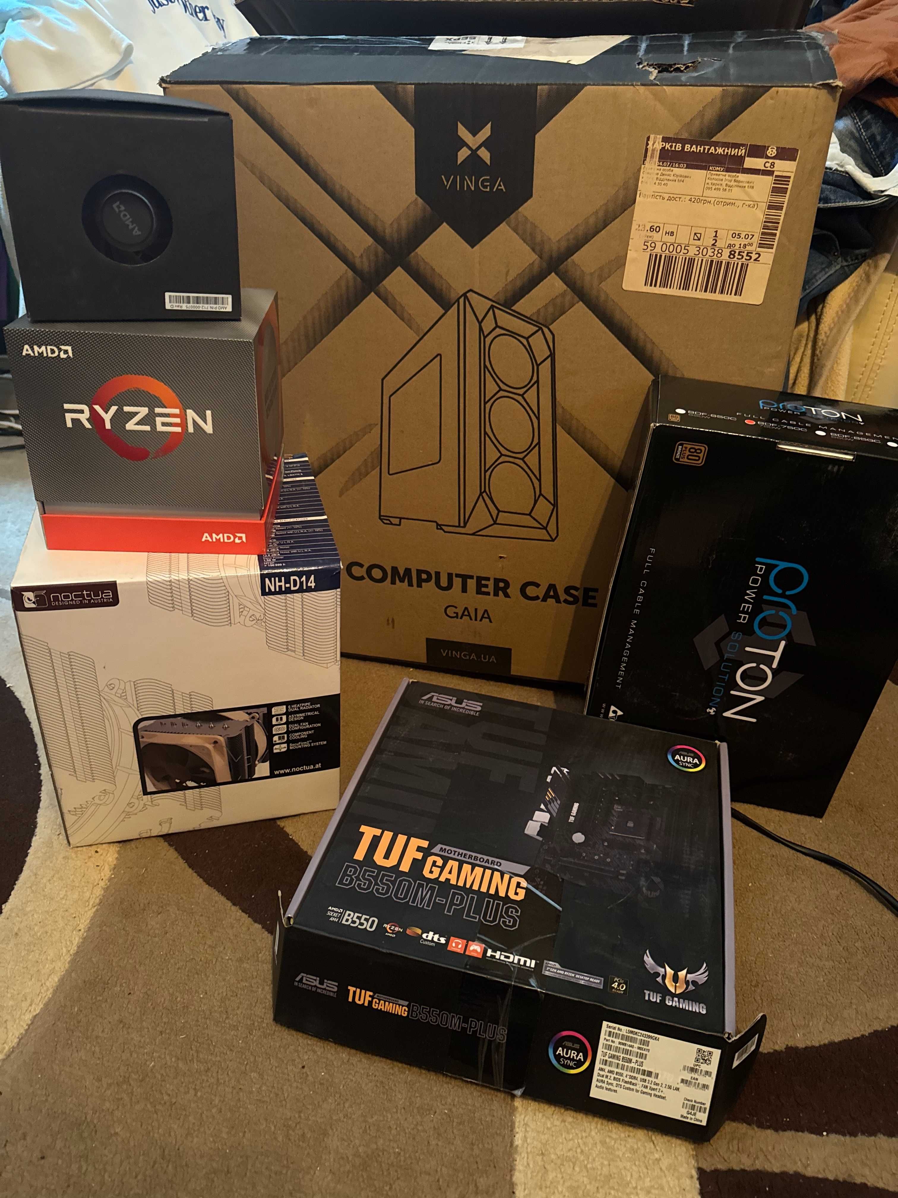 мощный компьютер для работы или игр Ryzen9 3900x 32gb-64 Asus tuf b550