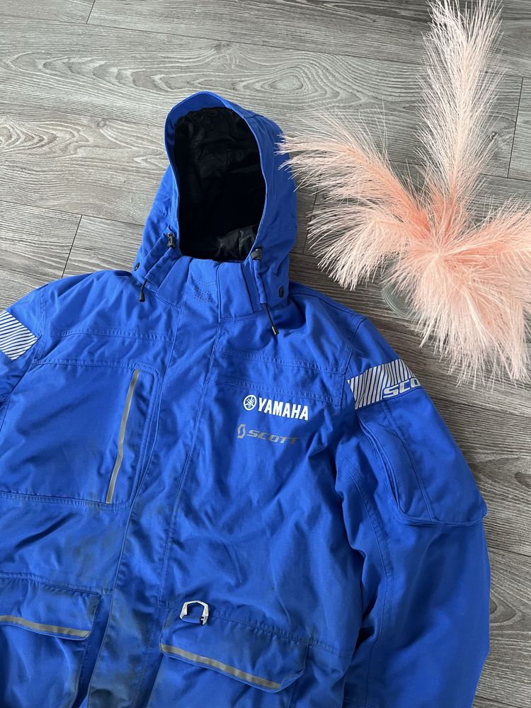 Bardzo Ciepła Zimowa Kurtka Parka Scott Yamaha Duże Logo Wodoodporna