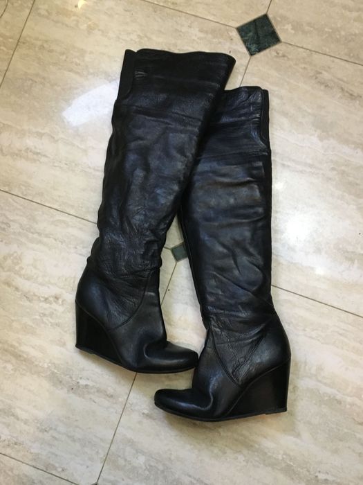 5 th Avenue 41,kozaki muszkieterki na koturnie, miękka skóra naturalna