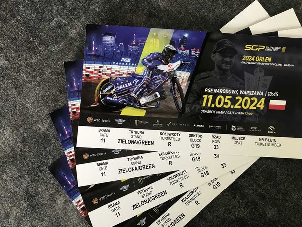 Bilety na FIM Speedway Grand Prix sektor G19 SGP Warszawa żużel 11 maj
