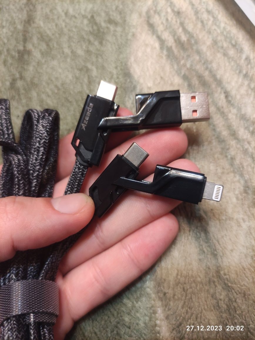 USB кабель 2м  - 4в1 Android+ Iphone