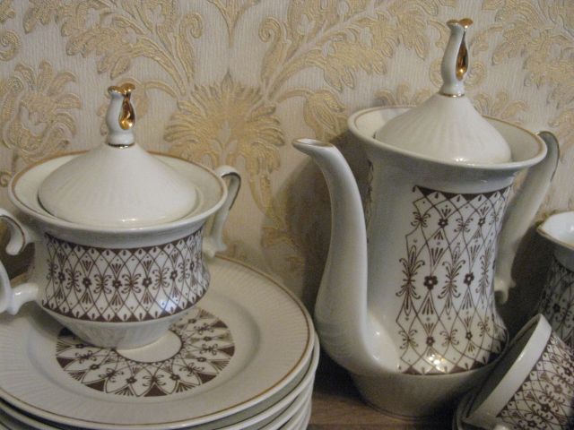 Кофейный сервиз, фарфор Барановка, на 6 персон, 21 предмета