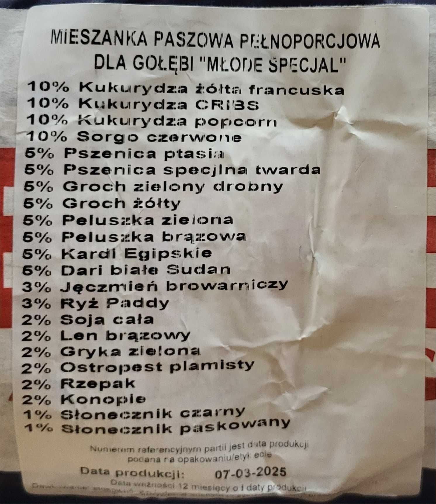 Pasze ziarno dla gołębi