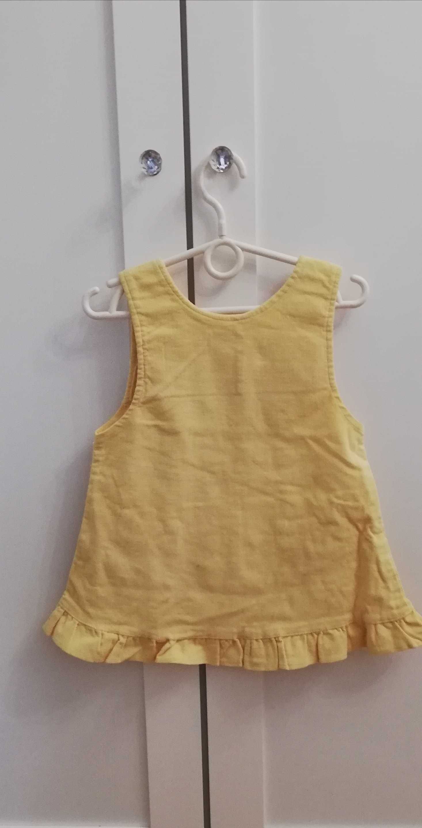 Sukienka dziewczęca na ramiączkach żółta r. 104 jak nowa Wielkanoc