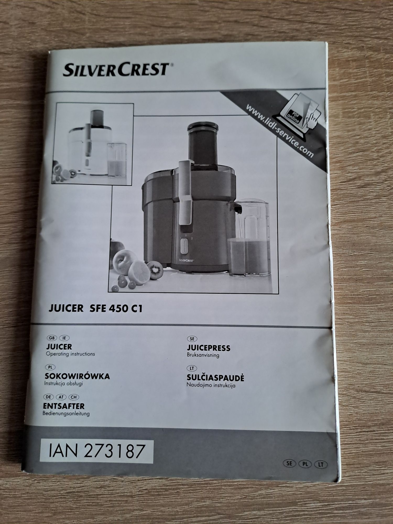 Sokowirówka Silvercrest SFE 450 C1 / wyciskarka do soków