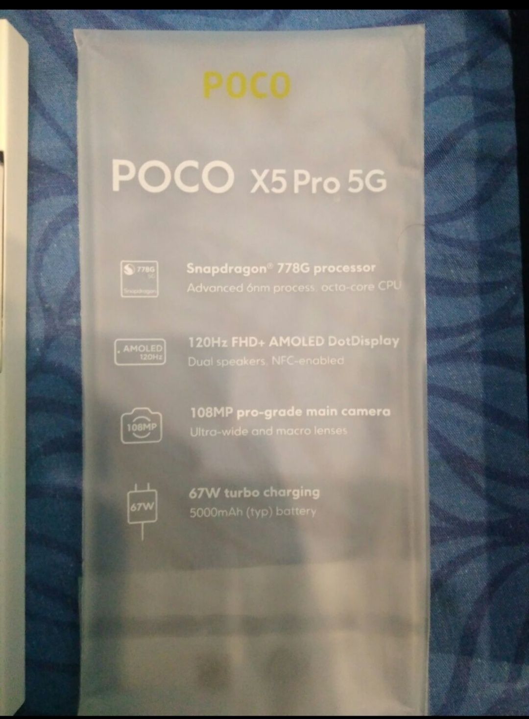 Продам смартфон POCO X5 pro 5G 6/128