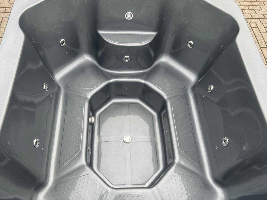 Balia ruska bania jacuzzi opalane drewnem 6-8 osób kwadratowa piec zew