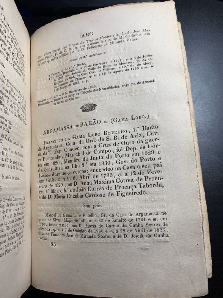 Resenha das famílias titulares de Portugal