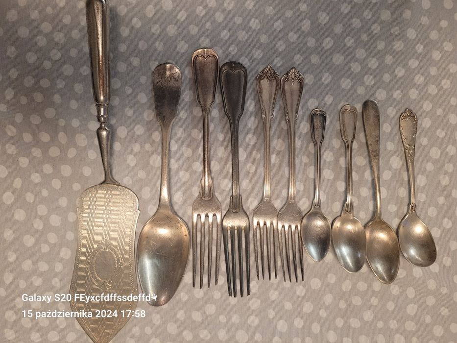 Zestaw sztućcy-posrebrzane