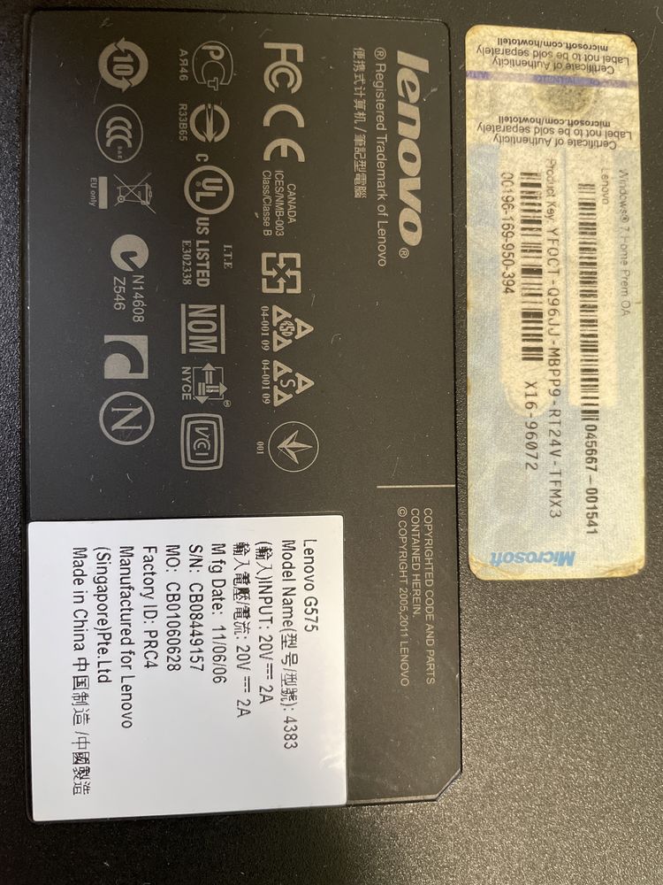 Продам робочий ноутбук Lenovo G575 4383