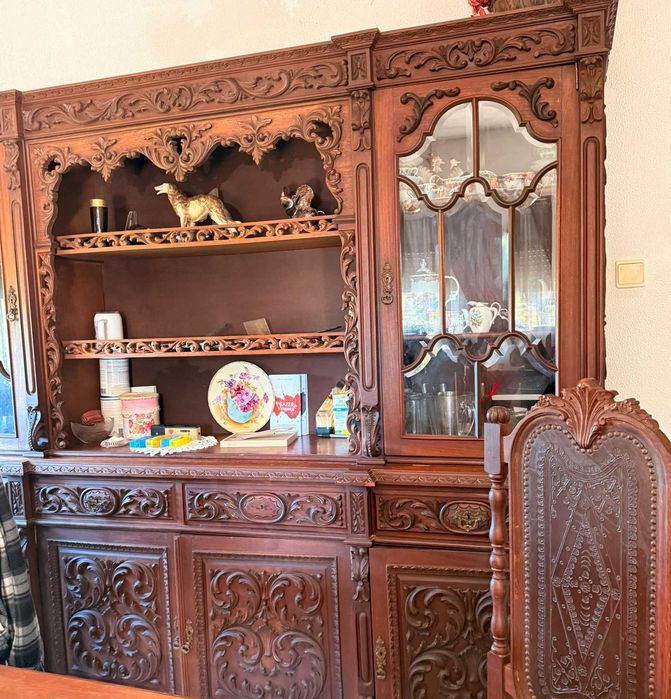 Móvel sala jantar e mesa jantar com cadeiras
