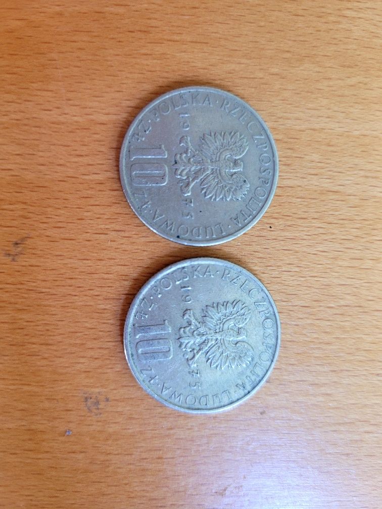 Dwie monety 10zł Polska Rzeczypospolita Ludowa 1975 Bolesław Prus