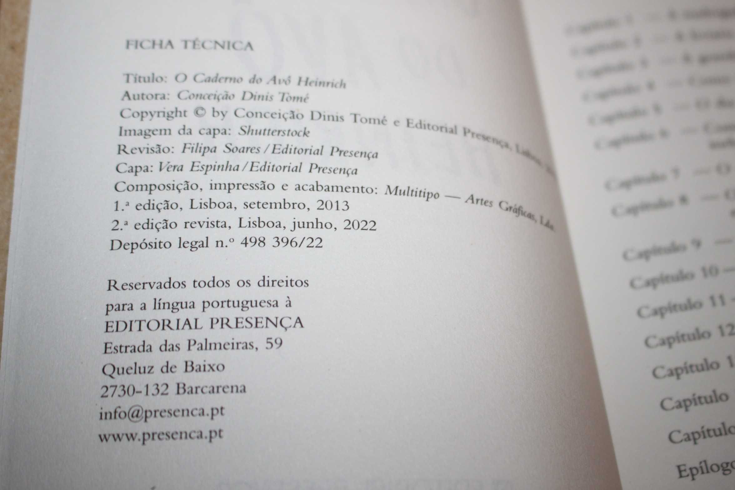 ' O Caderno do Avô Heinrich //  Conceição Dinis Tomé