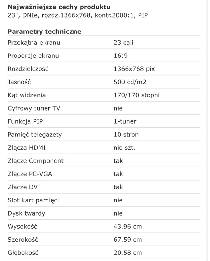 Telewizor monitor samsung LE23T51BX