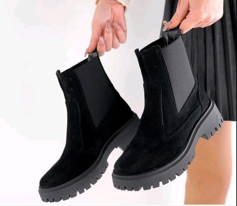 Черевики Челсі зимові, натуральна замша, ботинки челси замш