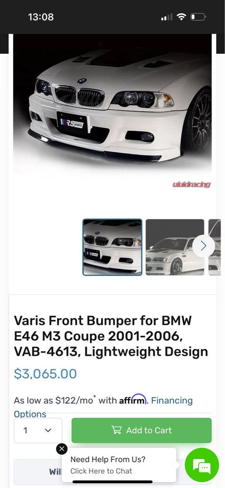 Dokladka zderzaka M3 E46 Carbon VARIS USA RARYTAS