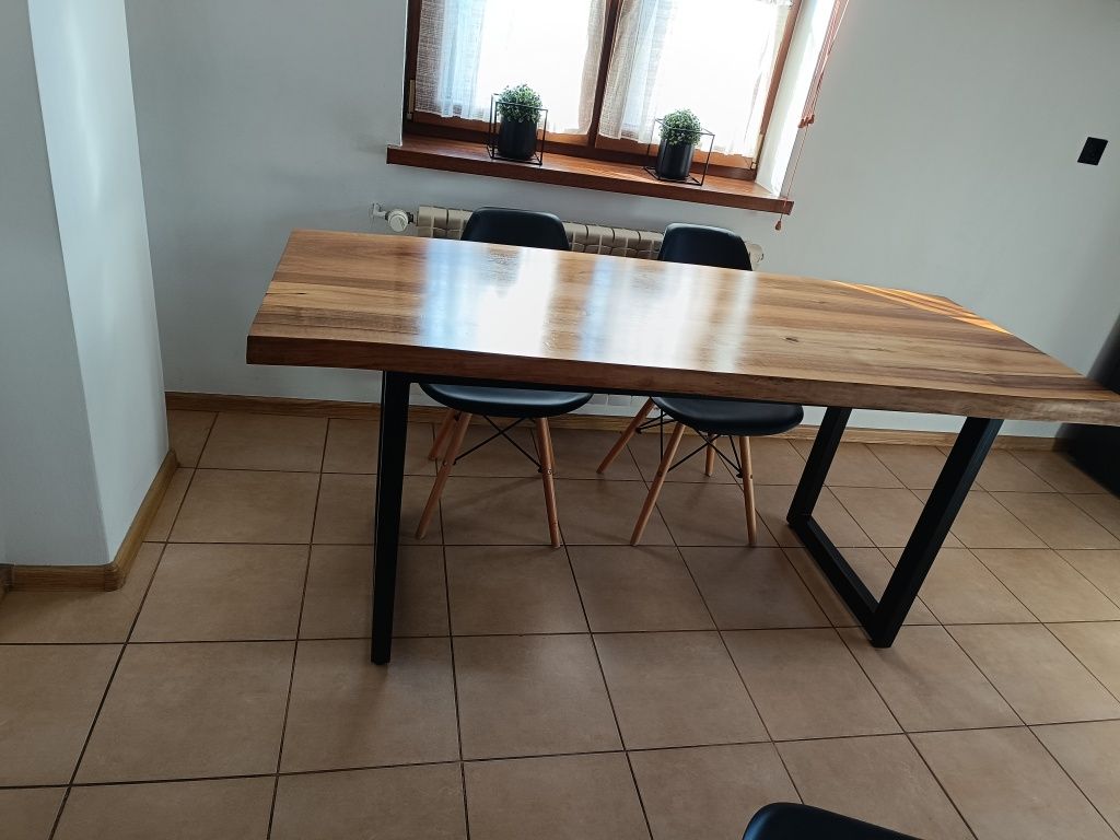 Stół orzech nogi metalowe